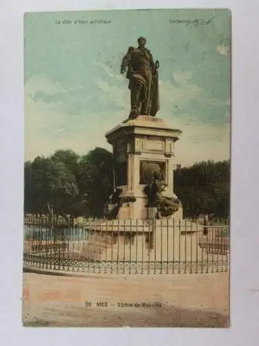 Alte AK Nice Nizza Statue de Massena [aP657]