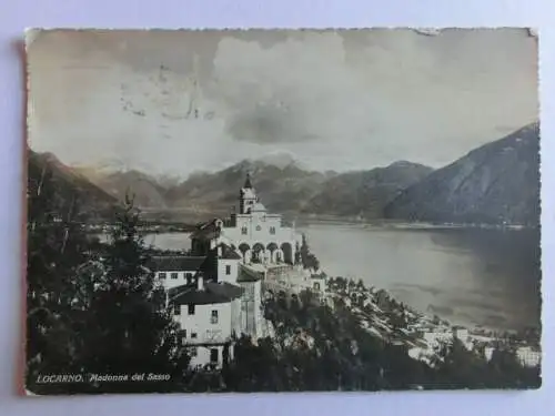 Alte AK Locarno Madonna del Sasso 1940 (l. beschädigt) [aN255]