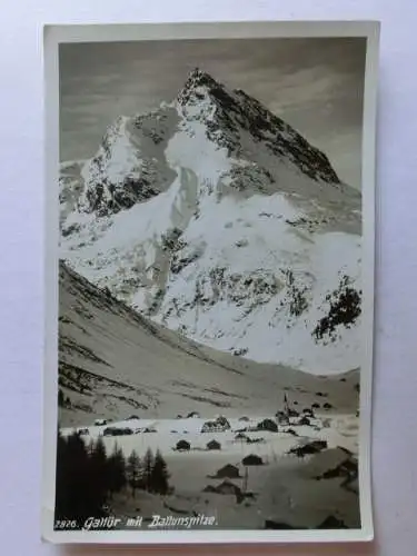 Alte AK Galtür mit Ballunspitze 1938 [aN288]