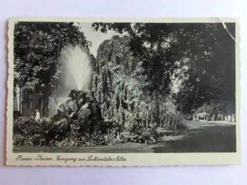 Alte AK Baden Baden Eingang zur Lichtentaler Allee (m. Knick) [aN438]