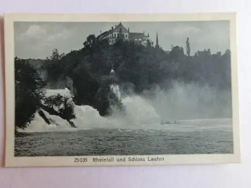 Alte AK Rheinfall und Schloß Laufen 1927 [aN447]
