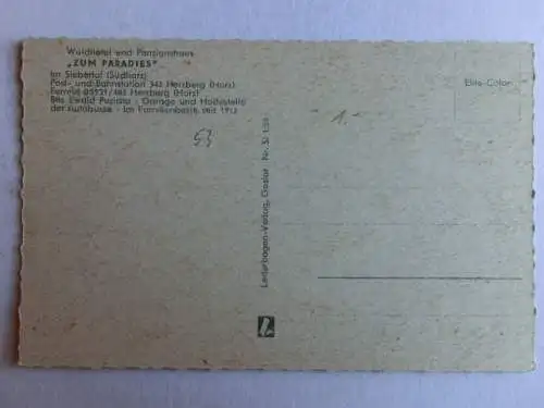 Alte AK Siebertal Waldhotel Zum Paradies Harz [aL356]