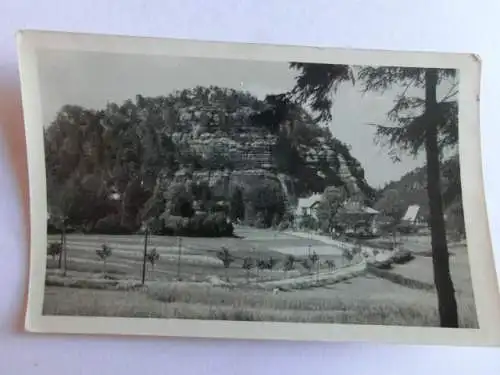 Alte AK Kurort mit Berg Oybin Zittauer Gebirge [aL16]