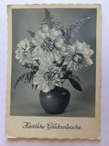 Alte AK Grußkarte Blumen Blumenvase [aL656]