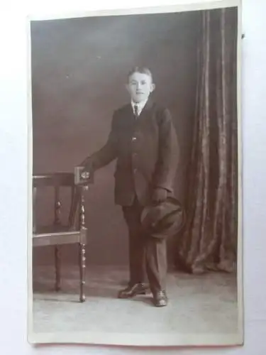 Alte AK Fotokarte Konfirmation Junge St. Apolda [aX1057]