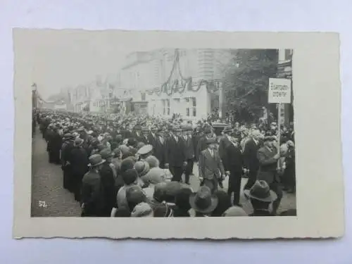 Alte AK Fotokarte Eisenbahnarbeiter Umzug 1938 [aT861]