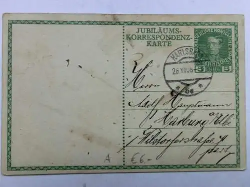 Alte AK Kaiser Franz Josef 1848-1908 (beschäd.) [aT987]