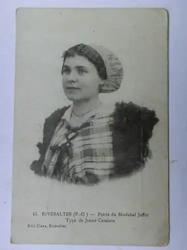 Alte AK Gemäldekarte Rivesaltes Jeune Catalane [aT992]
