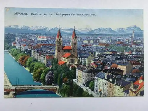 Alte AK München Blick gegen Maximiliankirche um 1920 [V155]