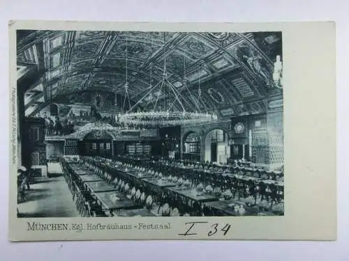 Alte AK München Hofbräuhaus Festsaal um 1925 [V156]