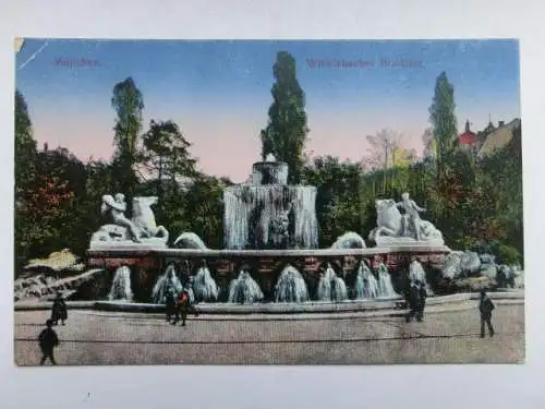 Alte AK München Wittelsbacher Brunnen um 1920 [V159]