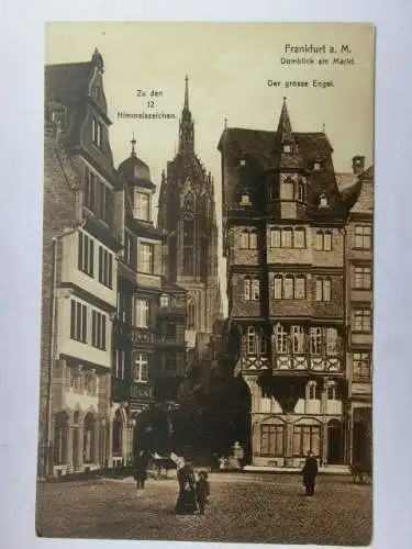 Alte AK Frankfurt Domblick am Markt um 1920 [V163]