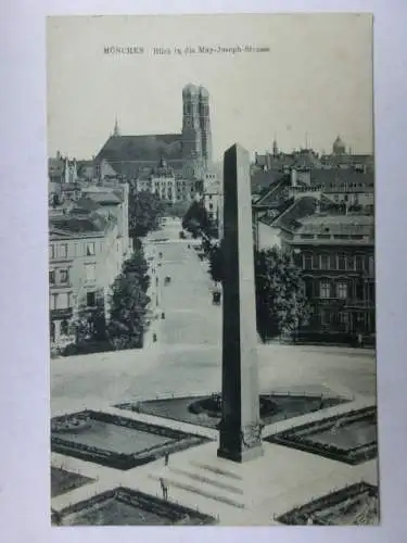 Alte AK München May-Joseph-Straße !!! Max Obelisk [V170]