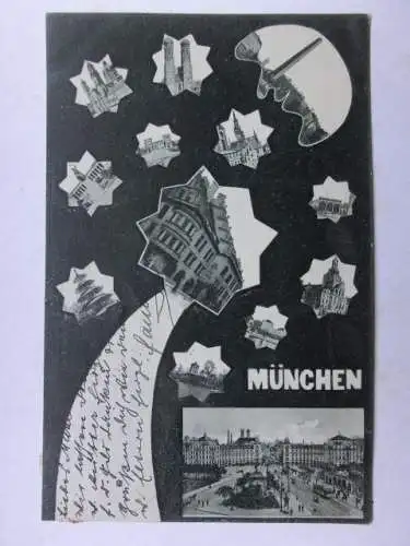 Alte AK München um 1910 Mehrbildkarte [aU355]