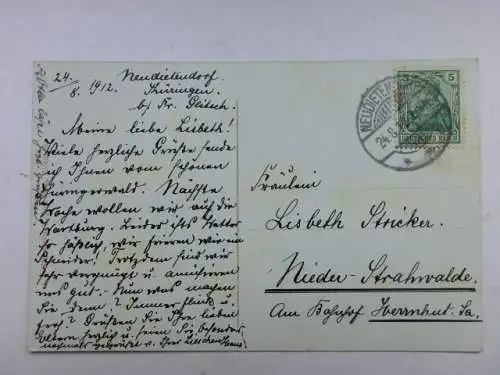 Alte AK Eisenach Wartburg Mondscheinkarte 1912 [aU377]