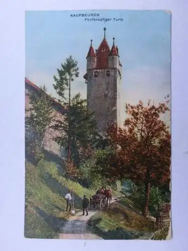 Alte AK Kaufbeuren Fünfknopfiger Turm 1908 [aU380]