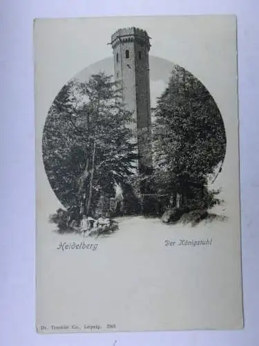 Alte AK Heidelberg Der Königstuhl um 1900 [aU415]