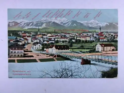 Alte AK Rosenheim 1908 (m. Einriss) [aU436]