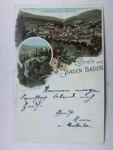 Alte AK Baden-Baden 1897 [aU443]