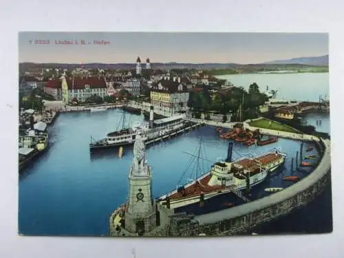 Alte AK Lindau Hafen 1919 [aU444]