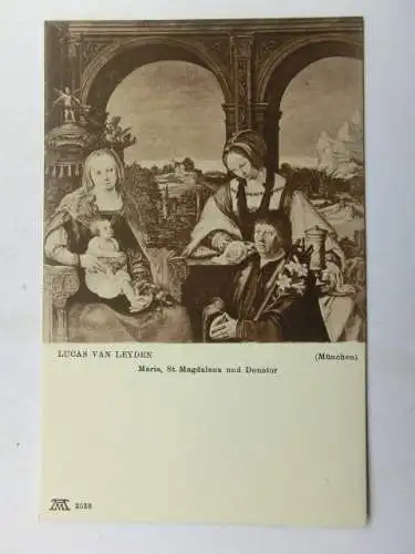 Alte AK Gemäldekarte Lucas van Leyden Maria, Hl. Magdalena [aP1006]