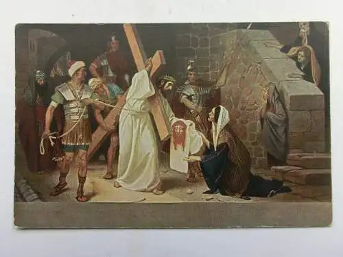 Alte AK Gebhard Fugel Kreuzwegstationen VI Jesus [aP1011]