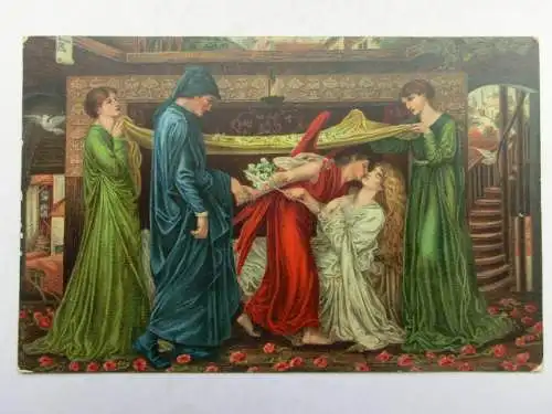 Alte AK Gemäldekarte Gabriel Rosetti Dantes Dream [aP1019]