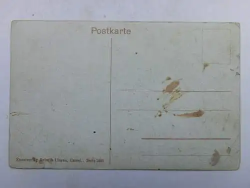 Alte AK Gemäldekarte Bach Gehöft Obstbäume (fleckig) [aP1026]