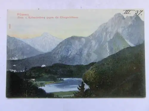 Alte AK Füssen Bl. v. Kalvarienberg um 1910 [V239]