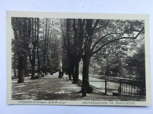 Alte AK Düsseldorf Seufzerallee Hofgarten 1915 [aU456]