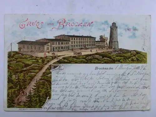 Alte AK Brocken Harz 1896 [aU462]