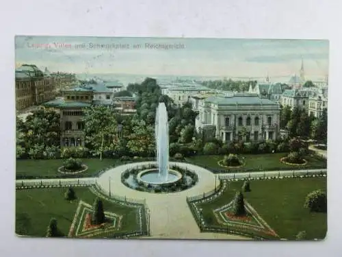 Alte AK Leipzig Villen Schmuckplatz Reichsgericht 1906 [aU477]