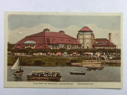 Alte AK Leipzig Wahren Luna-Park Auensee um 1925 [aU489]