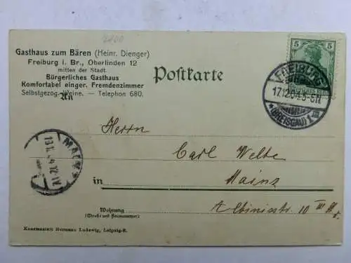 Alte AK Freiburg Breisgau Waldsee 1904 [aU510]