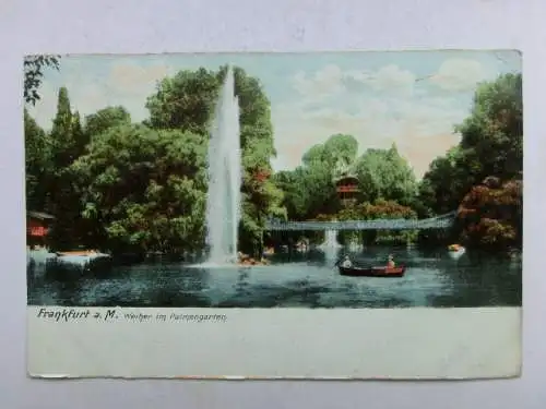 Alte AK Frankfurt Palmengarten Weiher 1905 [aU524]