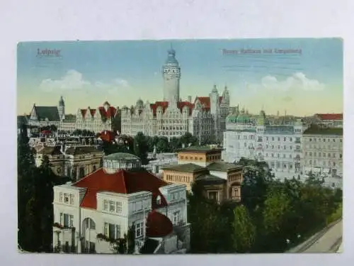 Alte AK Leipzig Neues Rathaus 1918 [aU539]