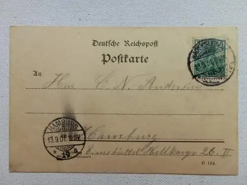 Alte AK Scherenschnitt Mann Porträt 1901 [aU613]