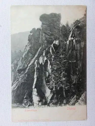 Alte AK Okertal Löwenklippe um 1920 [aU622]