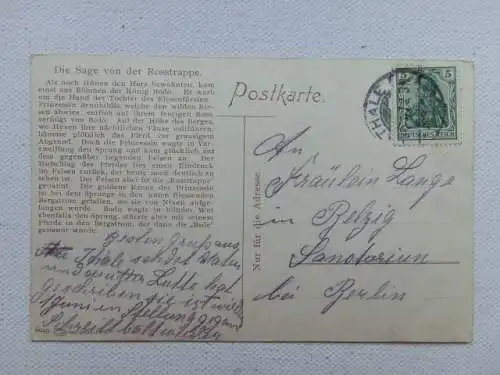 Alte AK Rosstrappe Harz Thale um 1920 [aU625]