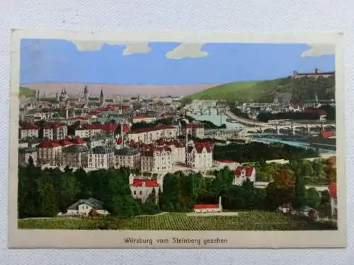 Alte AK Würzburg vom Steineberg 1910 [aU632]