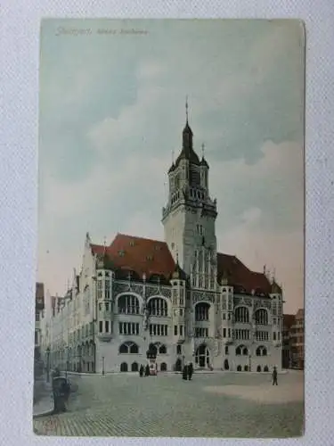 Alte AK Stuttgart Neues Rathaus 1906 [aU634]