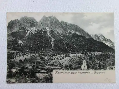 Alte AK Obergrainau Waxenstein Zugspitze um 1910 [aU649]