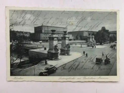 Alte AK München Ludwigsbrücke Deutsches Museum 1939 [aU650]