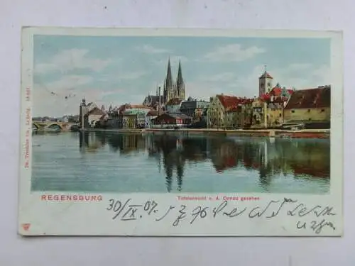 Alte AK Regensburg Totalansicht 1907 [aU651]