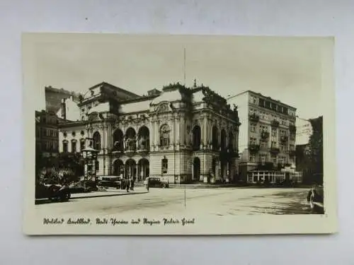 Alte AK Karlsbad Stadt-Theater Regina Palais Hotel [aU663]