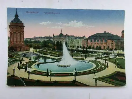 Alte AK Mannheim Friedrichsplatz (m. Knick) 1916 [B1033]