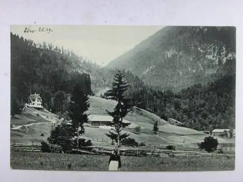 Alte AK Unbekannter Ort Alpen Bayern Hütte 1909 [B1047]