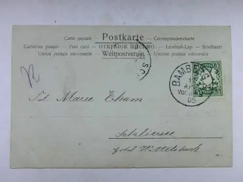 Alte AK Bamberg (Stempel) unbekannter Ort 1905 [B1049]