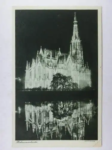 Alte AK Stuttgart Johanneskirche bei Nacht 1929 [B1062]