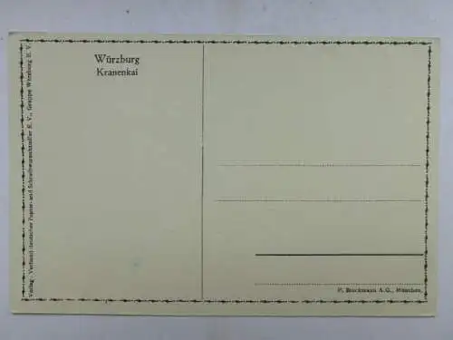 Alte AK Würzburg Kranenkai um 1940 [B1083]